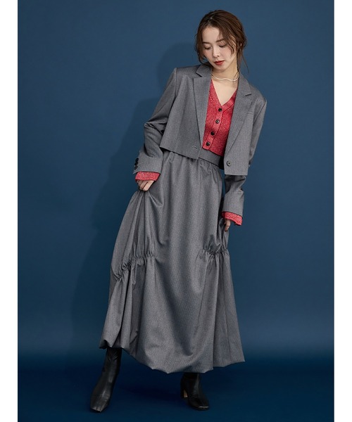 Stylevoice for xxx（スタイルヴォイスフォー）の「ヘリンボンバルーンスカート（スカート・レディース・ネイビー/ブラック・FREE）」の10枚目の写真