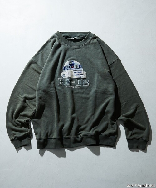 【セール】FREAK’S STORE/フリークスストア STARWARS/スターウォーズ R2-D2 フロッキープリント クルーネック スウェット/リラックスフィット（スウェット）｜FREAK'S STORE（フリークスストア）