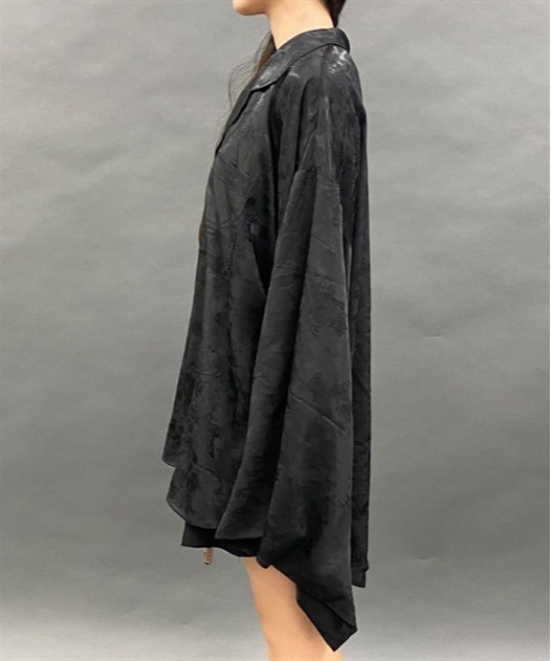 AXES-X（アクシーズエックス）の「扇子ジャカード着物風長袖シャツ（シャツ/ブラウス・メンズ・ブラック/キナリ/ブルーグリーン・MEDIUM/LARGE/X-LARGE）」の5枚目の写真