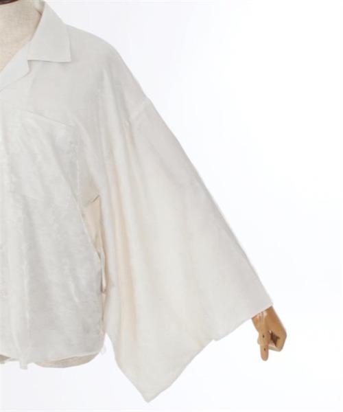 axes 制服風 長袖シャツ スカート　2セット 鶴×扇子ジャガード和袖シャツ【2点10%OFF対象商品】 | REZEN