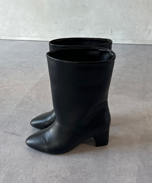 DouDou（ドゥドゥ）の「ルーズフィットミドルブーツ（ブーツ・レディース・ブラック・MEDIUM/SMALL/LARGE）」の4枚目の写真