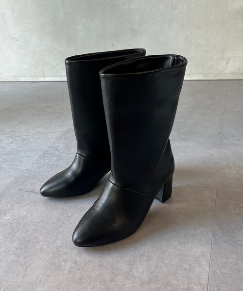 DouDou（ドゥドゥ）の「ルーズフィットミドルブーツ（ブーツ・レディース・ブラック・MEDIUM/SMALL/LARGE）」の7枚目の写真