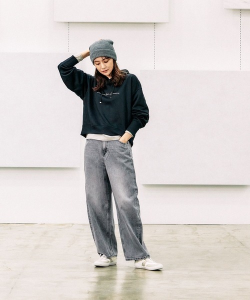 セール】乾きやすいプリントクロップドパーカー/115481（パーカー