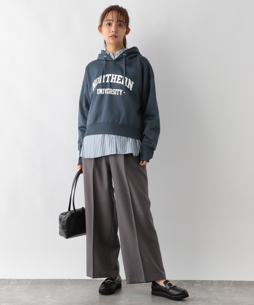 GLOBAL WORK（グローバルワーク）の「乾きやすいプリントクロップドパーカー/115481（パーカー・レディース・ブラック/ネイビー/アイボリー/杢グレー・LARGE/MEDIUM）」の5枚目の写真