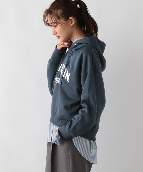 GLOBAL WORK（グローバルワーク）の「乾きやすいプリントクロップドパーカー/115481（パーカー・レディース・ブラック/ネイビー/アイボリー/杢グレー・LARGE/MEDIUM）」の9枚目の写真