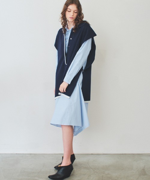 soduk(スドーク)の「【soduk】big knit vest(ベスト・レディース・ネイビー/レッド・ONE SIZE)」の15枚目の写真