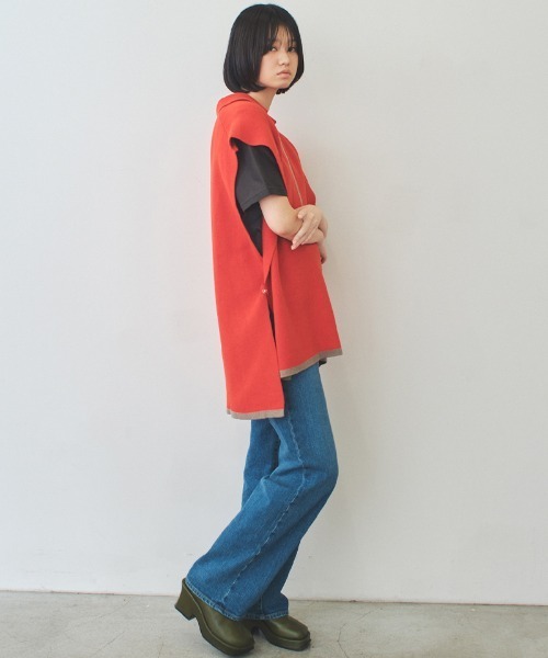 soduk(スドーク)の「【soduk】big knit vest(ベスト・レディース・ネイビー/レッド・ONE SIZE)」の20枚目の写真