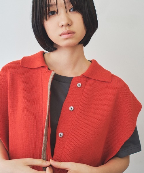 soduk(スドーク)の「【soduk】big knit vest(ベスト・レディース・ネイビー/レッド・ONE SIZE)」の21枚目の写真