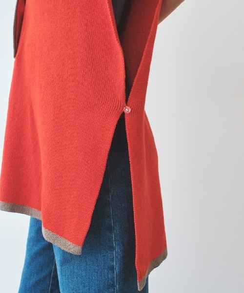 soduk(スドーク)の「【soduk】big knit vest(ベスト・レディース・ネイビー/レッド・ONE SIZE)」の22枚目の写真