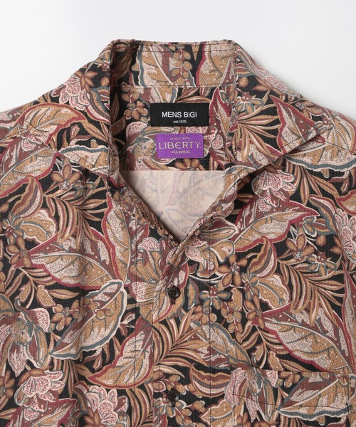 MEN'S BIGI(メンズビギ)の「Liberty コーデュロイフラワープリントシャツ(シャツ/ブラウス・メンズ・ボルドー/ブルー/ブラック・04/01/03/02)」の4枚目の写真