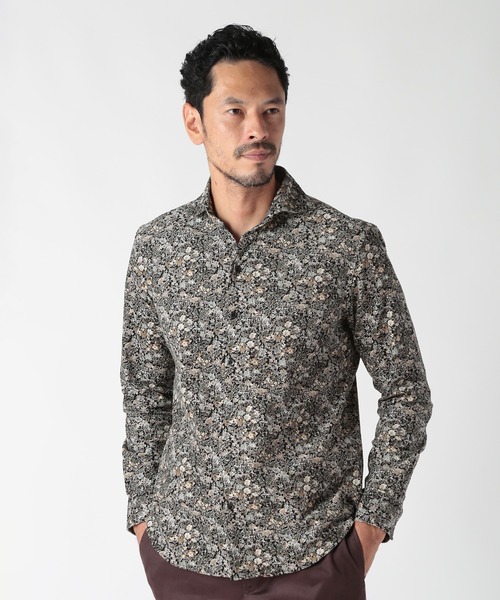MEN'S BIGI(メンズビギ)の「Liberty コーデュロイフラワープリントシャツ(シャツ/ブラウス・メンズ・ボルドー/ブルー/ブラック・04/01/03/02)」の12枚目の写真