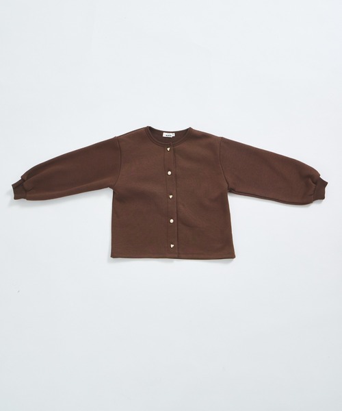 ぬくふわ】裏起毛 きらきら アソート ハートボタン カーディガン