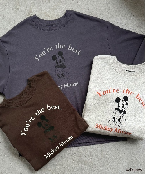 Disney(ディズニー)の「【Mickey Mouse】裏毛ビッグプルオーバー(スウェット・レディース・オートミール/チャコール/ブラウン・FREE)」の5枚目の写真