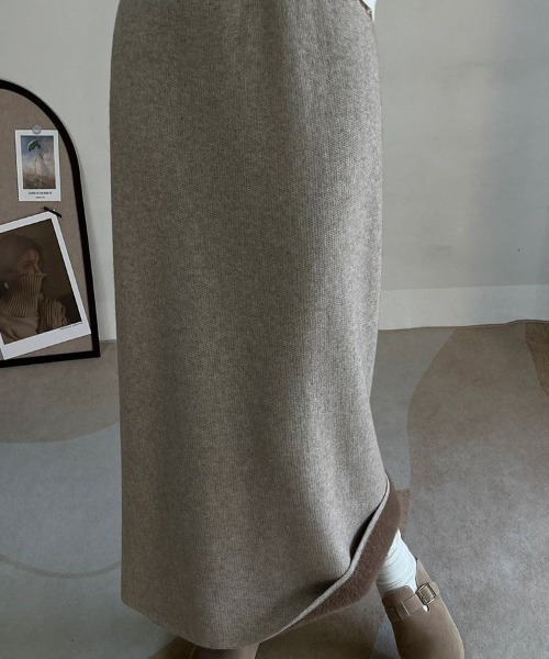 裏起毛あったかロングスカート（デニムパンツ）｜deux amour（ドゥーザムール）