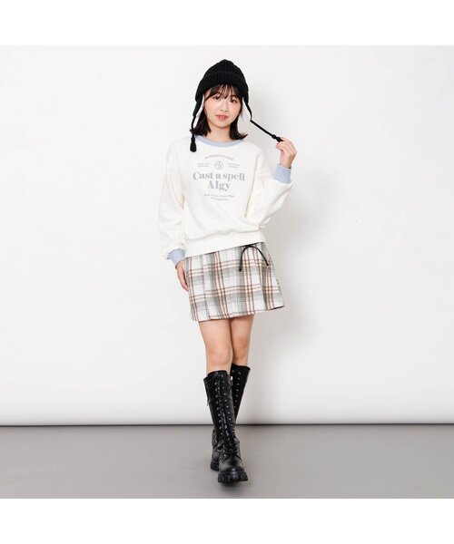 algy（アルジー）の「起毛チェックりぼんスカパン（スカート・キッズ・ベージュ/ブラック/レッド/グリーン・SMALL/MEDIUM/X-SMALL/XX-SMALL）」の5枚目の写真