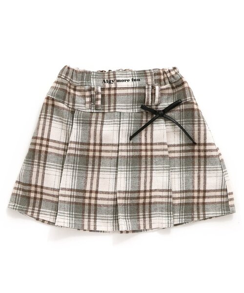 algy（アルジー）の「起毛チェックりぼんスカパン（スカート・キッズ・ベージュ/ブラック/レッド/グリーン・SMALL/MEDIUM/X-SMALL/XX-SMALL）」の16枚目の写真