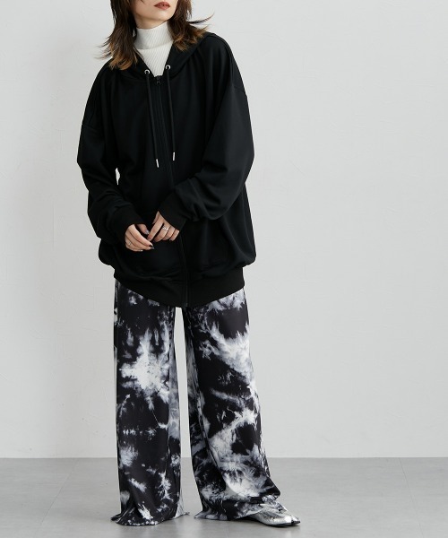 Soiunique（スワユニーク）の「ガーゼ裏毛　オーバーサイズＺＩＰパーカー［Soiunique］（パーカー・レディース・杢グレー/ブラック/ネイビー・L-XL/S-M）」の6枚目の写真