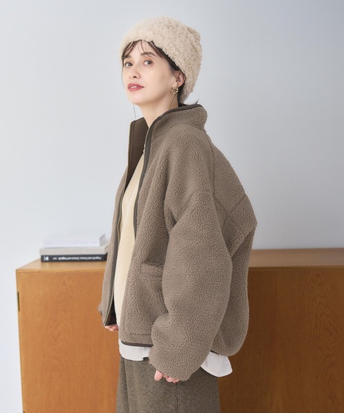 studio CLIP(スタディオクリップ)の「プードルファーワッチ(ニットキャップ/ビーニー・レディース・ブラウン/チャコール/ベージュ・FREE)」の3枚目の写真