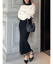 RESEXXY | シャギーレイヤードリブニットワンピース(ワンピース)