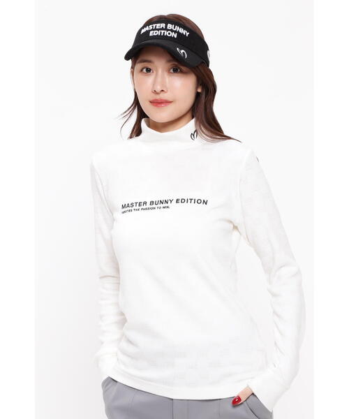 MASTER BUNNY EDITION(マスターバニーエディション)の「【MASTER BUNNY EDITION】AC/Ryジャガード長袖ハイネックカットソー(Tシャツ/カットソー・レディース・ブラック/ホワイト・MEDIUM/LARGE/SMALL)」の1枚目の写真