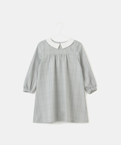 ROPE' PICNIC（ロペピクニック）の「【KIDS】セレモニーにも・セットアップ対応/ギャザーワンピース（ワンピース・キッズ・ライトグレー/ネイビー・130/120/110）」の4枚目の写真