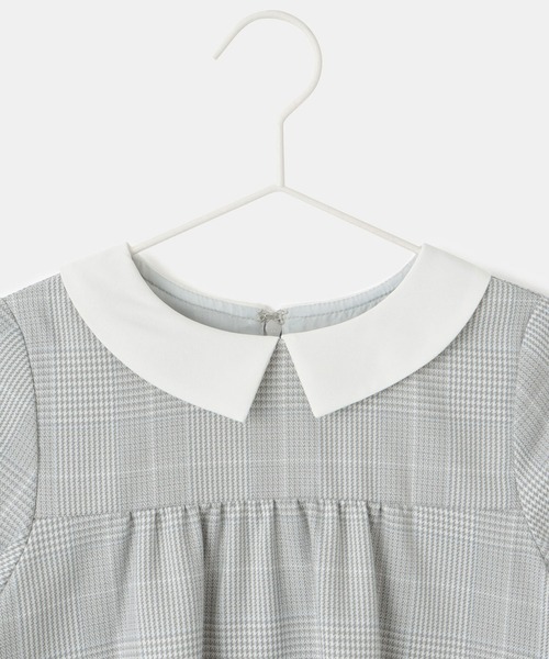ROPE' PICNIC（ロペピクニック）の「【KIDS】セレモニーにも・セットアップ対応/ギャザーワンピース（ワンピース・キッズ・ライトグレー/ネイビー・130/120/110）」の6枚目の写真