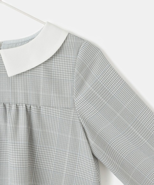 ROPE' PICNIC（ロペピクニック）の「【KIDS】セレモニーにも・セットアップ対応/ギャザーワンピース（ワンピース・キッズ・ライトグレー/ネイビー・130/120/110）」の7枚目の写真