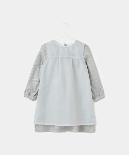 ROPE' PICNIC（ロペピクニック）の「【KIDS】セレモニーにも・セットアップ対応/ギャザーワンピース（ワンピース・キッズ・ライトグレー/ネイビー・130/120/110）」の11枚目の写真