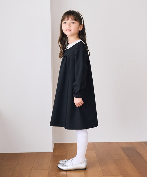 ROPE' PICNIC（ロペピクニック）の「【KIDS】セレモニーにも・セットアップ対応/ギャザーワンピース（ワンピース・キッズ・ライトグレー/ネイビー・130/120/110）」の17枚目の写真