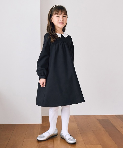 ROPE' PICNIC（ロペピクニック）の「【KIDS】セレモニーにも・セットアップ対応/ギャザーワンピース（ワンピース・キッズ・ライトグレー/ネイビー・130/120/110）」の18枚目の写真