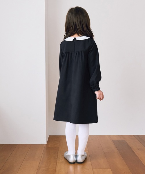 ROPE' PICNIC（ロペピクニック）の「【KIDS】セレモニーにも・セットアップ対応/ギャザーワンピース（ワンピース・キッズ・ライトグレー/ネイビー・130/120/110）」の19枚目の写真