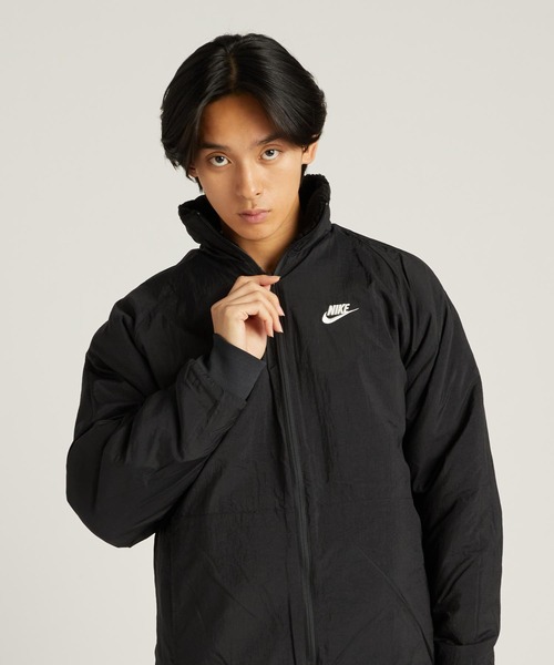 NIKE ボアジャケット 黒/白 リバーシブル NIKE】スウッシュ フルジップ リバーシブル ボア ジャケット