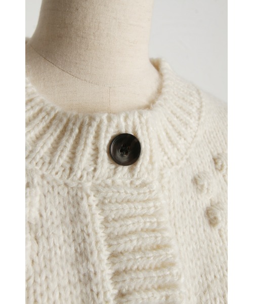 &. NOSTALGIA（アンドドットノスタルジア）の「【ZOZO限定】ハート型ポコポコ編みショートカーディガン（カーディガン/ボレロ・レディース・ブラック/アイボリー/グレー/レッド・M）」の12枚目の写真