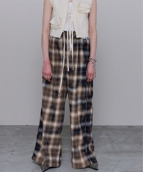 Bleach Plaid Pattern Easy Pants/ブリーチチェックイージー
