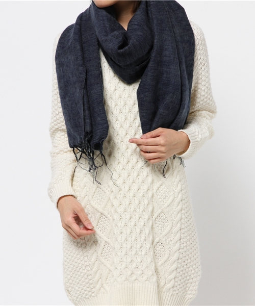 PUAL CE CIN（ピュアルセシン）の「無地ネパールストール１８０ｘ７０（ストール/ショール・レディース・グレー/ベージュ/ネイビー/ターコイズブルー/ピンク/グリーン・FREE）」の7枚目の写真