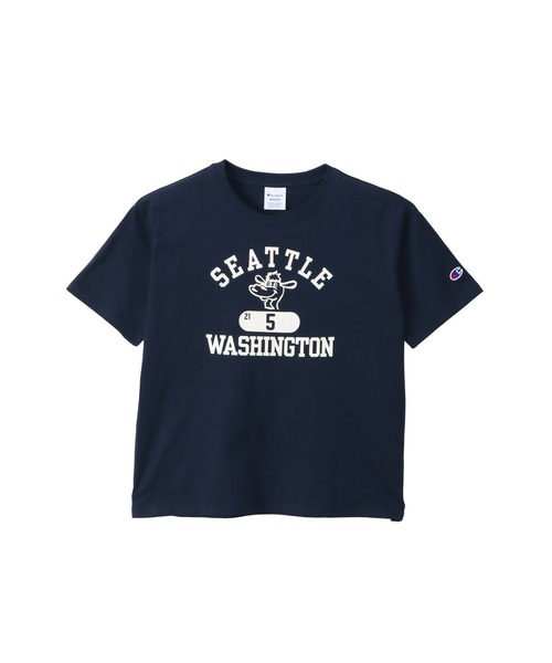 Champion(チャンピオン)の「【Champion/チャンピオン】レディース ベーシック ショートスリーブTシャツ(ワンピース・レディース・ペールイエロー/ホワイト/グレー/ネイビー・MEDIUM/LARGE)」の3枚目の写真