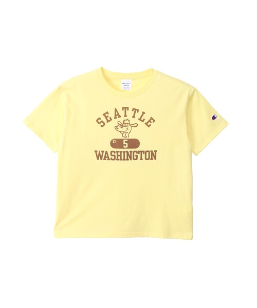 Champion(チャンピオン)の「【Champion/チャンピオン】レディース ベーシック ショートスリーブTシャツ(ワンピース・レディース・ペールイエロー/ホワイト/グレー/ネイビー・MEDIUM/LARGE)」の4枚目の写真