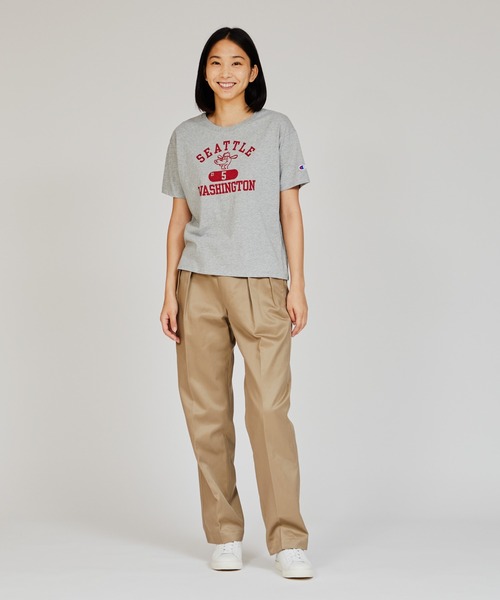 Champion(チャンピオン)の「【Champion/チャンピオン】レディース ベーシック ショートスリーブTシャツ(ワンピース・レディース・ペールイエロー/ホワイト/グレー/ネイビー・MEDIUM/LARGE)」の13枚目の写真