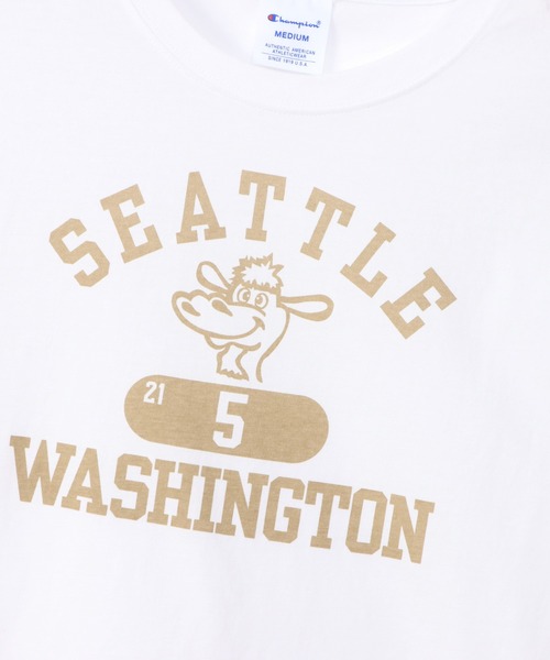 Champion(チャンピオン)の「【Champion/チャンピオン】レディース ベーシック ショートスリーブTシャツ(ワンピース・レディース・ペールイエロー/ホワイト/グレー/ネイビー・MEDIUM/LARGE)」の8枚目の写真