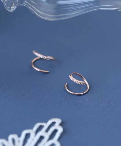 定価40350円 フープピアス silver925 刻印有り 4個セット mimi33】ニュアンスラインフープピアス[silver925][Ownideal