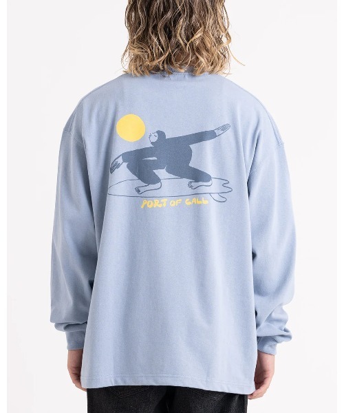 セール】DESIGN TEE/PORT OF CALLサーフィン柄バックプリント