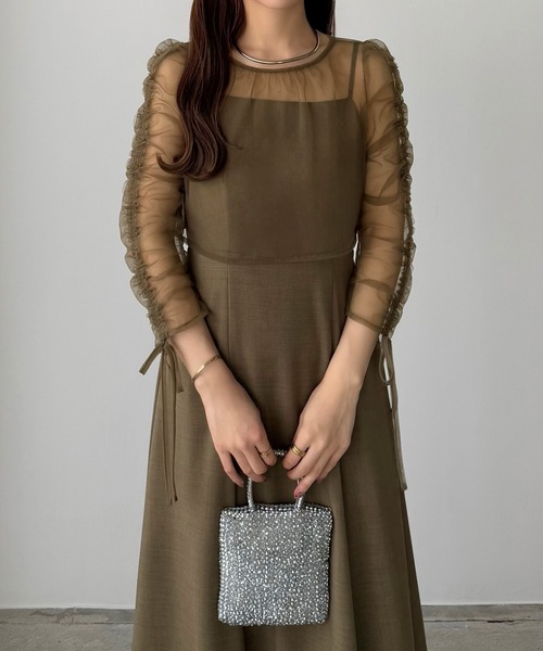 【送料無料】ボレロ風のフリフリワンピーススタイ(ミント) 送料無料】ボレロ風のフリフリワンピーススタイ(ミント)