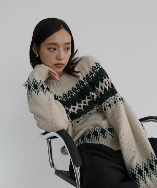 hellam（へラム）の「ノルディック柄ニットプルオーバー（ニット  