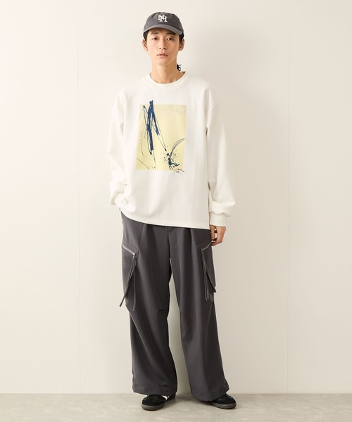 セール】オーバーラップアート長袖プルオーバー（Tシャツ