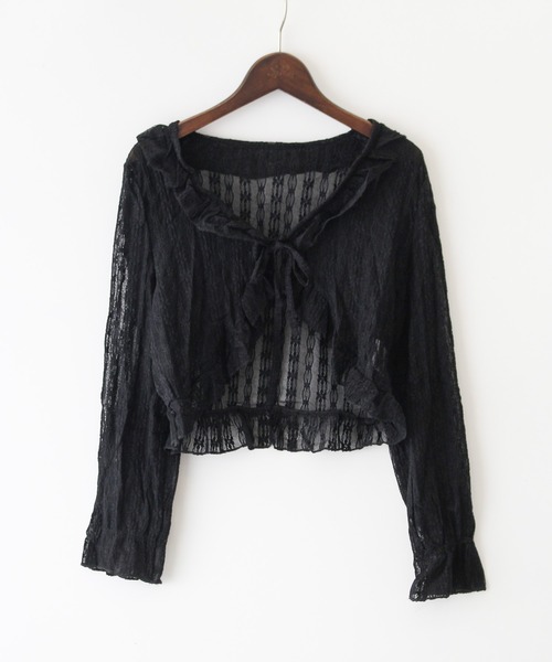 SpRay（スプレイ）の「レース付きフリルボレロ（シャツ/ブラウス・レディース・ホワイト/アイボリー/ブラック・FREE）」の11枚目の写真