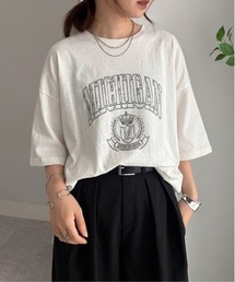 RANAN | 【選べるデザイン】オーバーサイズＴシャツ（ワンポイント刺繍/カレッジロゴ ）(Tシャツ/カットソー)