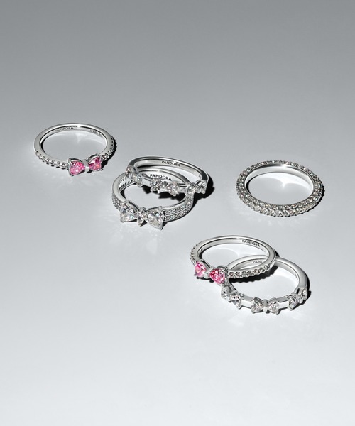 スパークリング ピンク リボン リング（リング）｜Pandora（パンドラ