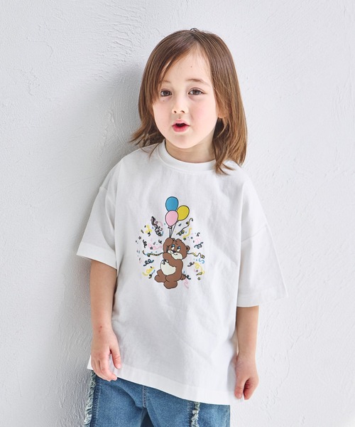 pairmanon（ペアマノン）の「【綿100%】オリジナル アニマルプリント 半袖Tシャツ（Tシャツ/カットソー・キッズ・ピンク系その他2/ブルー系その他2/ベージュ系その他2/ブルー系その他/パープル系その他/ピンク系その他/ベージュ系その他/グリーン系その他/ブラック系その他/ホワイト系その他/ホワイト・90/100/110/120/80/130/140/150）」の3枚目の写真