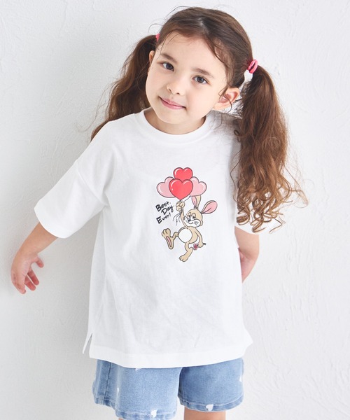 pairmanon（ペアマノン）の「【綿100%】オリジナル アニマルプリント 半袖Tシャツ（Tシャツ/カットソー・キッズ・ピンク系その他2/ブルー系その他2/ベージュ系その他2/ブルー系その他/パープル系その他/ピンク系その他/ベージュ系その他/グリーン系その他/ブラック系その他/ホワイト系その他/ホワイト・90/100/110/120/80/130/140/150）」の2枚目の写真