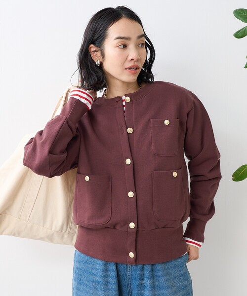FREAK'S STORE(フリークスストア)の「金釦 コンパクトカーディガン(カーディガン/ボレロ・レディース・レッド/ブラック/オフホワイト/ブラウン・フリ-)」の9枚目の写真